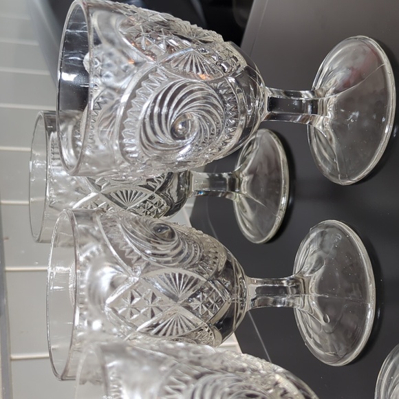 Set of 4 Cannonball Pinwheel Water Goblets US Glass Company - Picture 5 of 9